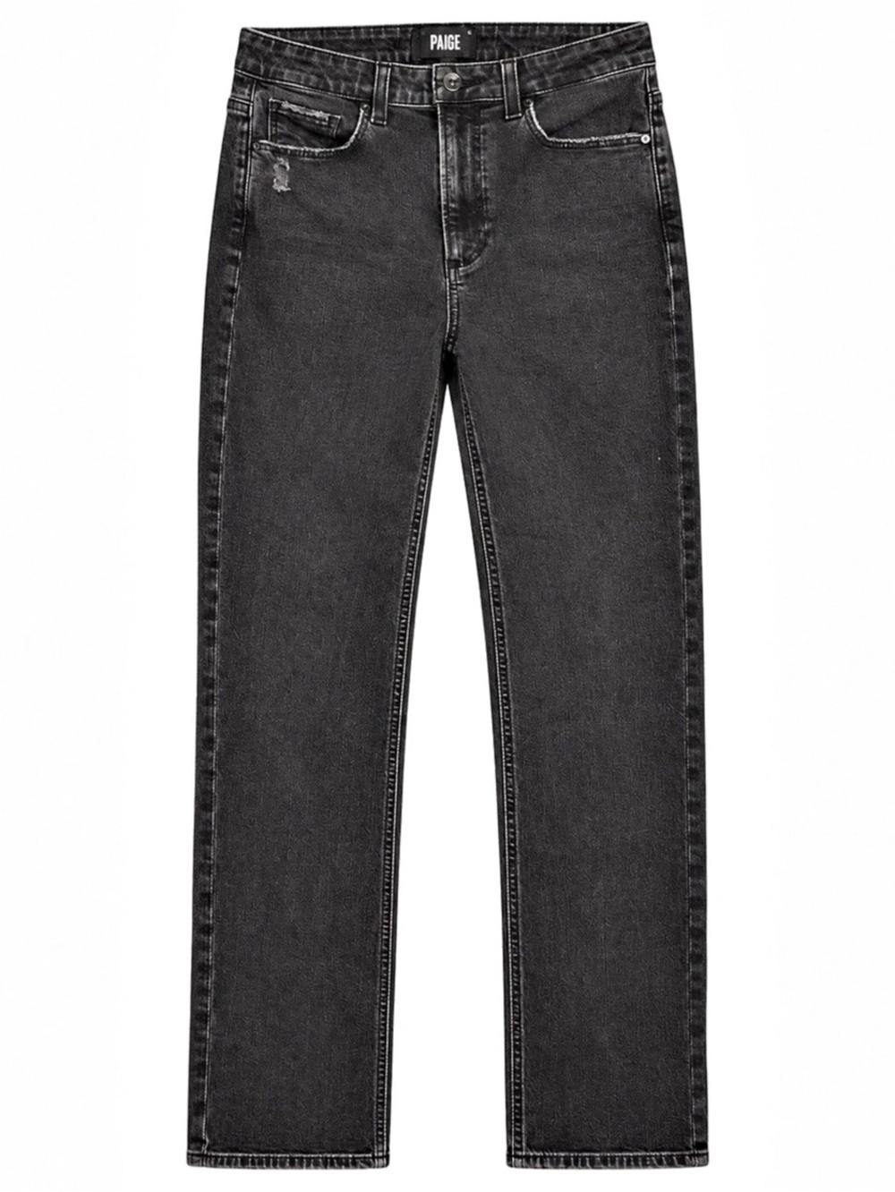 PAIGE Stella High Rise Straight Leg Jeans Washed Black Size 28